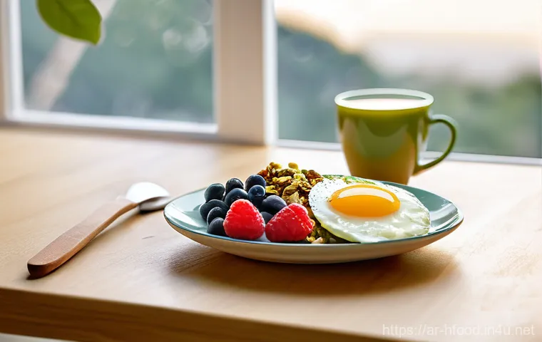 체지방 연소를 돕는 음식 추천 - **Prompt 1: Morning Refreshment and Energy Boost**
    "A serene morning scene in a brightly lit, mo...