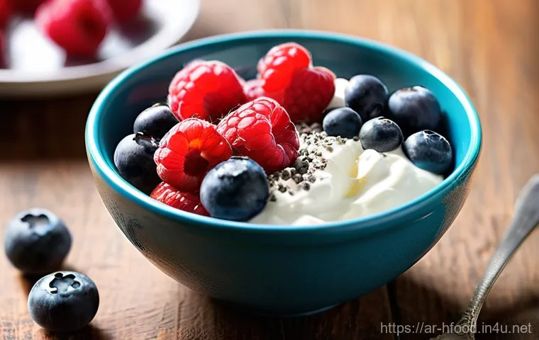 다이어트 중 먹을 수 있는 스낵 추천 - Fresh and Wholesome Breakfast Bowl**
A vibrant and aesthetically pleasing close-up shot of a nutriti...