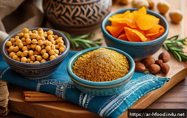 글루텐 프리 스낵 브랜드 추천 - A vibrant and inviting Middle Eastern-style kitchen scene featuring a diverse assortment of gluten-f...